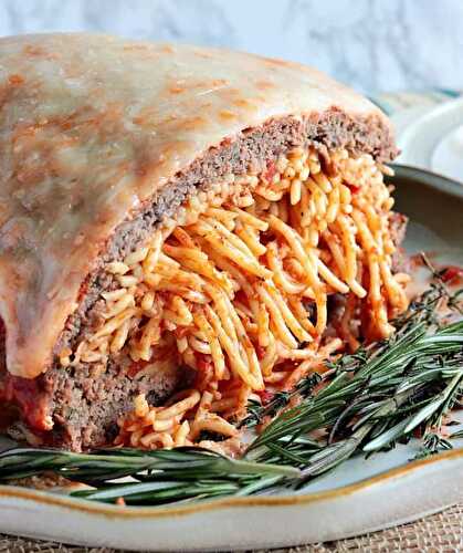 Spaghetti Stuffed Meatloaf