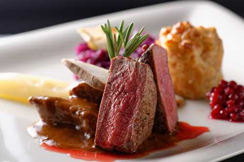 Venison with Red Slaw