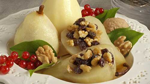 Walnut Stuffed Pears