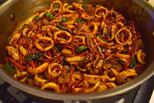 Spicy Korean Stir Fried Squid