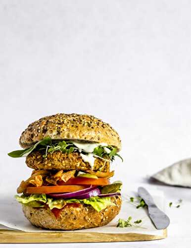 Vegan & Gluten-Free Chickpea Burger by Foodography