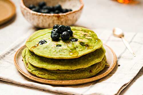 Vegan Matcha & Blueberry Pancakes – Sugar-Free & Gluten-Free