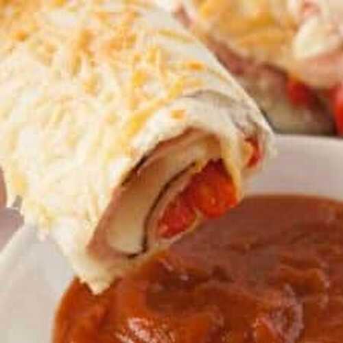 Baked Ham and Cheese Tortilla Roll Ups