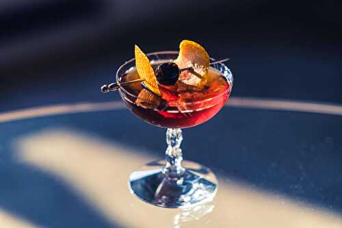 Midnight Manhattan Cocktail