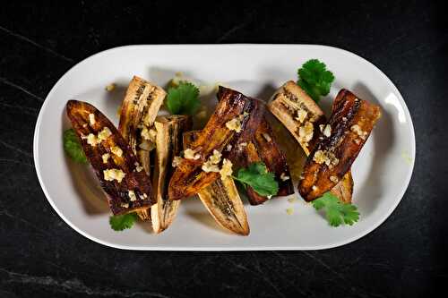 Baked Plaintains with garlic and Butter