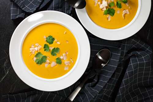 Coconut & Lentil Soup | with Cilantro and Toasted Coconut Shreds