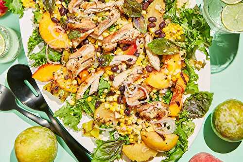 Curly Endive & Grilled Stone Fruit Salad with Mustard Vinaigrette