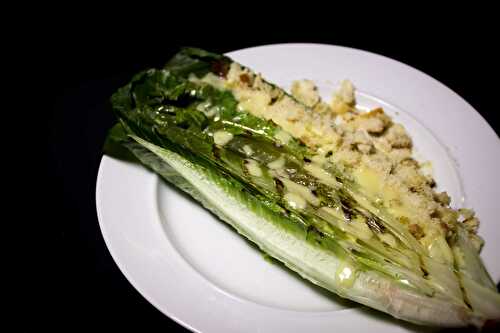 Grilled Caesar Salad with Breadcrumbs and Parmigiano