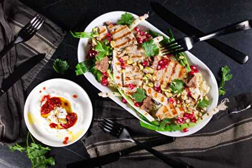Grilled Trout with Preserved Lemon and Pomegranate