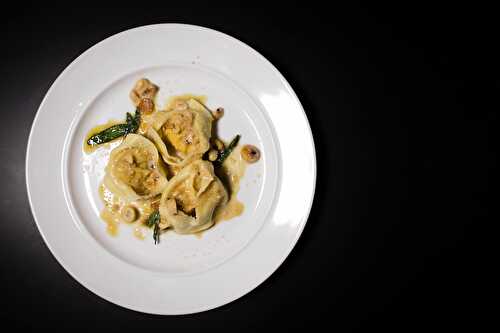 Kabocha Tortelloni with Sage, Brown Butter and Hazelnuts