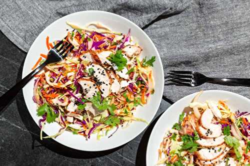 Sesame Cabbage Salad - with chicken + green apples