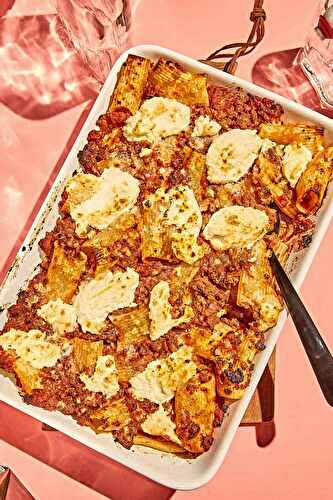 Baked Rigatoni with Ricotta and Meat Sauce