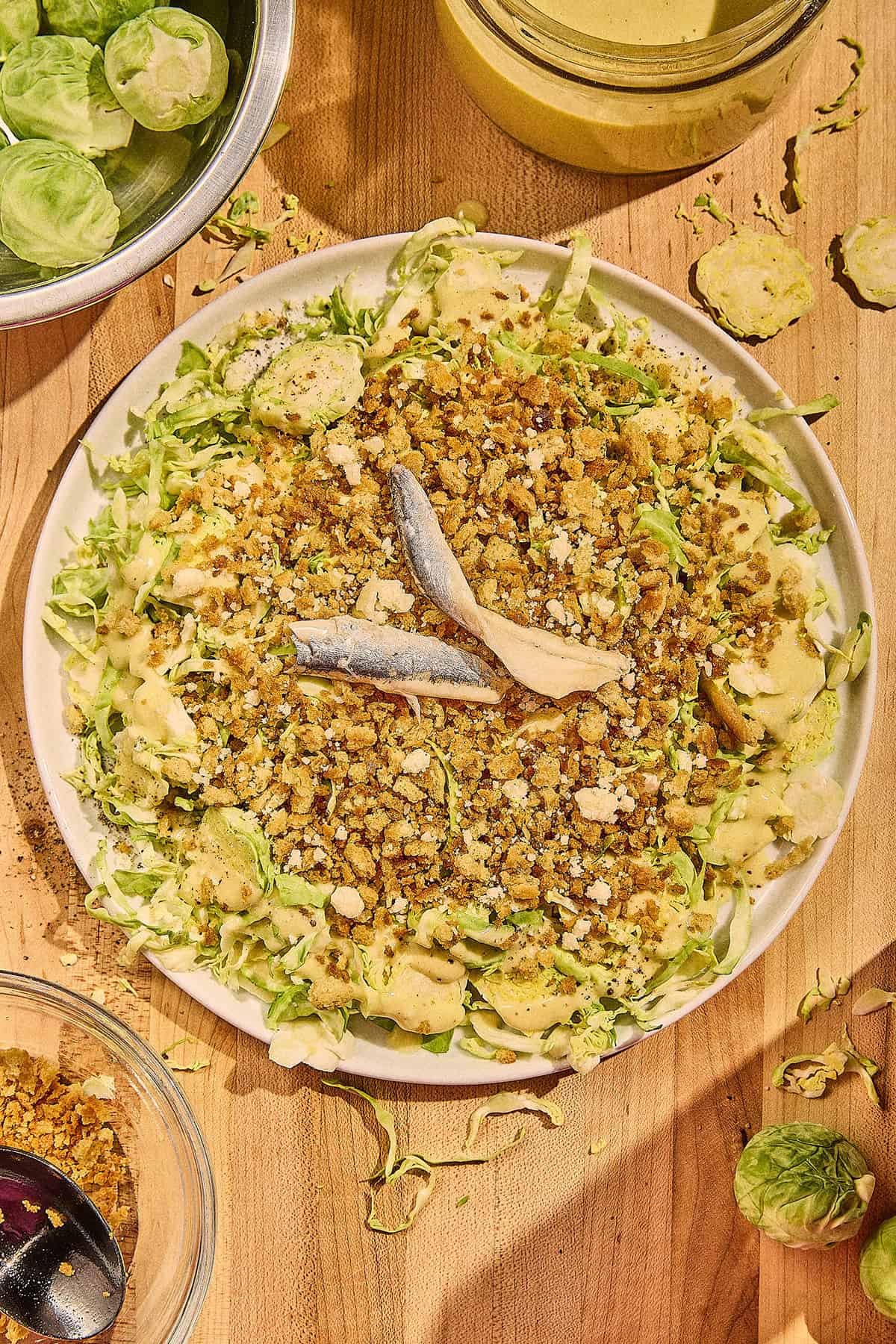 Shaved Brussels Sprout Caesar Salad