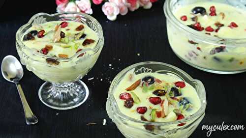 Fruit Custard with Dates & Nuts Recipe| How to make Fruit Custard |Easy Fruit Custard recipe