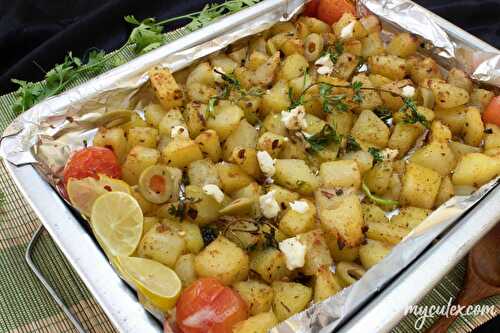 Roasted Potatoes with Herbs &  Feta Cheese