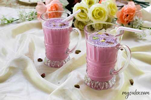 Rose Milk with Sabja (Tukmaria) Seeds