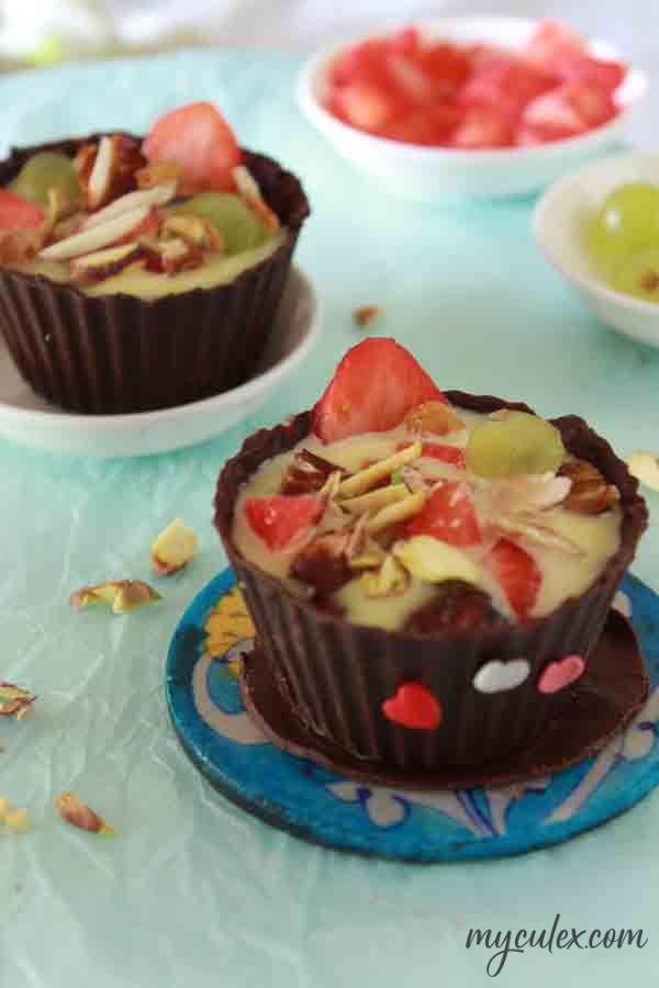Custard Filled Chocolate Dessert Cups