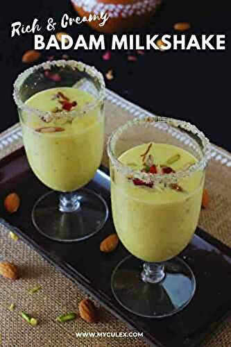 Badam Milkshake | Almond Shake Recipe