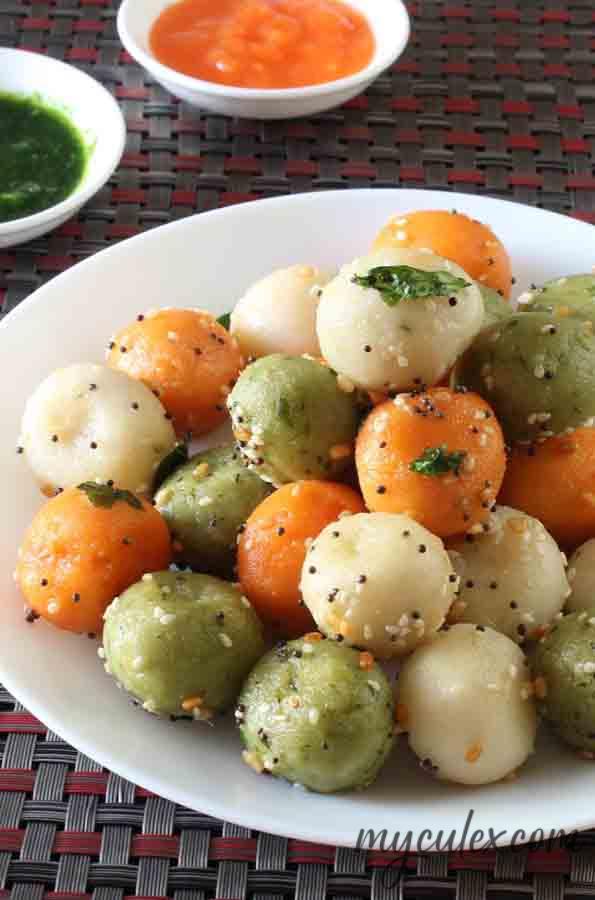 Tricolor Goli Idli | Masala Goli Idli