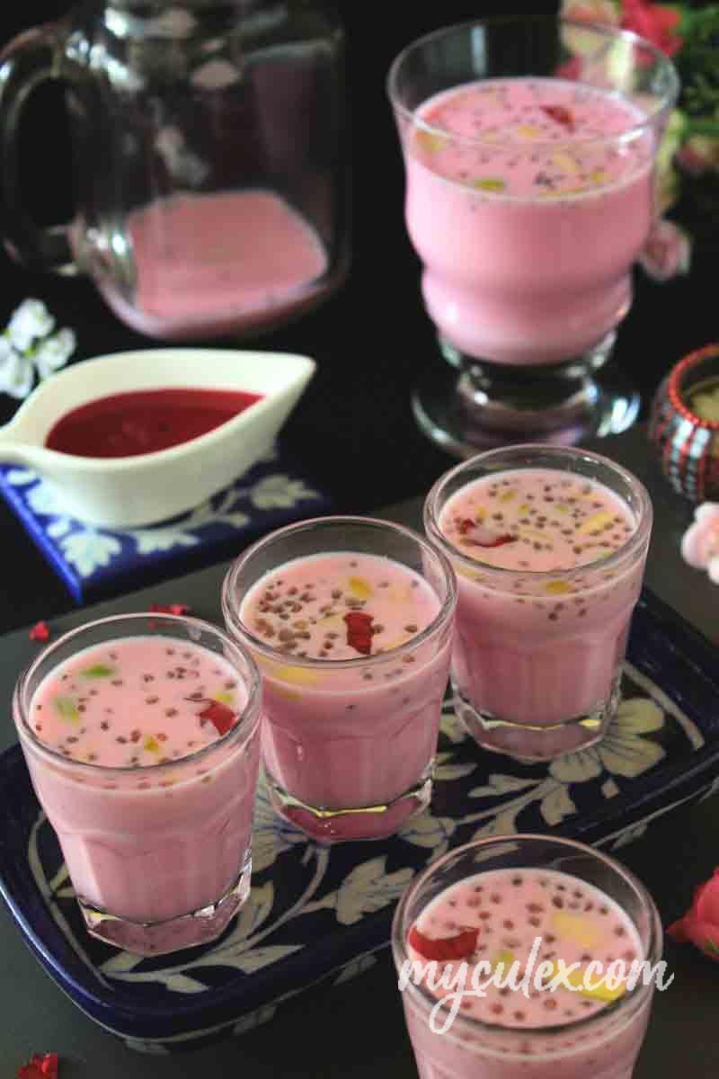 Rose Milk with Chia Seeds