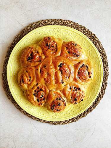 Red onion and cheddar cheese rolls with 