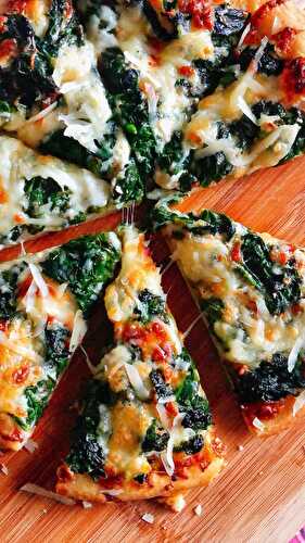 Creamy spinach pizza with ricotta