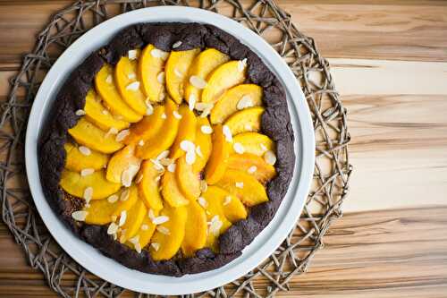 Chocolate Peach Galette with Almond Cream Filling