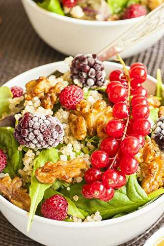 Quinoa Salad with Berries and Candied Nuts