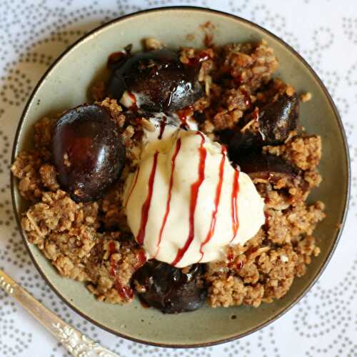 Plum Crumble with Crunchy Walnut and Oat Topping