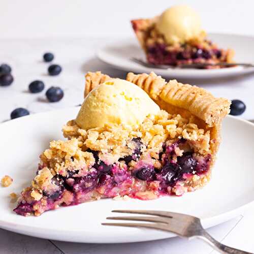 Blueberry Pie with Lemon Crumble (Vegan, GF)