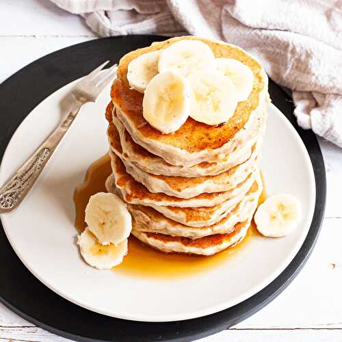 Easy Vegan Banana Pancakes (Gluten-free, Sugar-free, Oil-free)