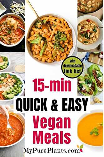 45+ Quick & Easy Vegan Meals (ONLY 15 minutes!) - My Pure Plants
