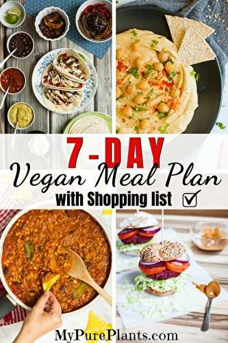 Weekly Vegan Meal Plan (ONLY EASY RECIPES!) - My Pure Plants