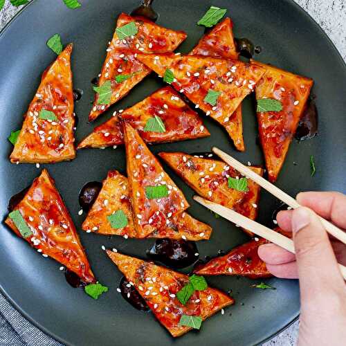 Crispy Baked Harissa Tofu (Oil-free, Vegan)