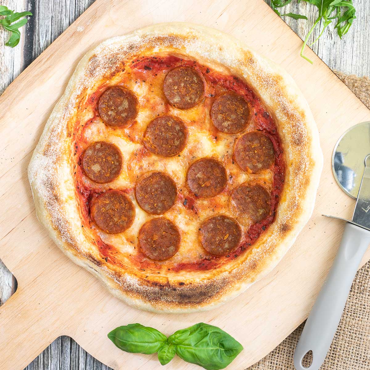 Vegan Pepperoni Pizza