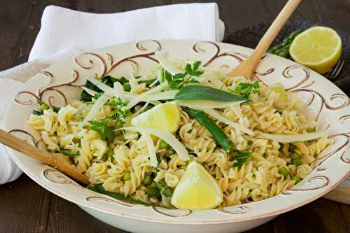 Asparagus pea and lemon pasta.