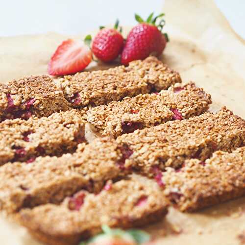 Strawberry Oat Healthy Flapjacks
