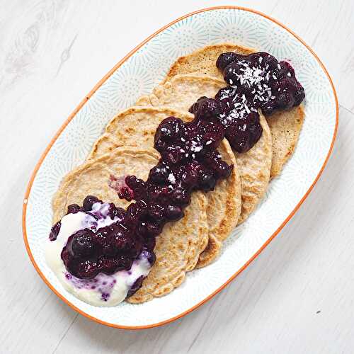 Healthy Buckwheat Pancakes with Blueberry Sauce - Nourish Your Glow