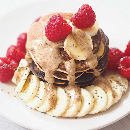 Healthy Peanut Butter Vegan Pancakes - Nourish Your Glow