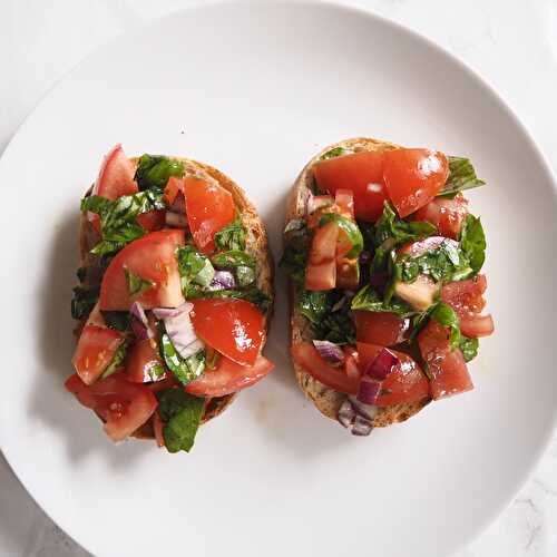 Healthy Tomato Basil Bruschetta Recipe - Nourish Your Glow