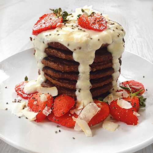 Strawberry Chocolate Vegan Pancakes - Nourish Your Glow
