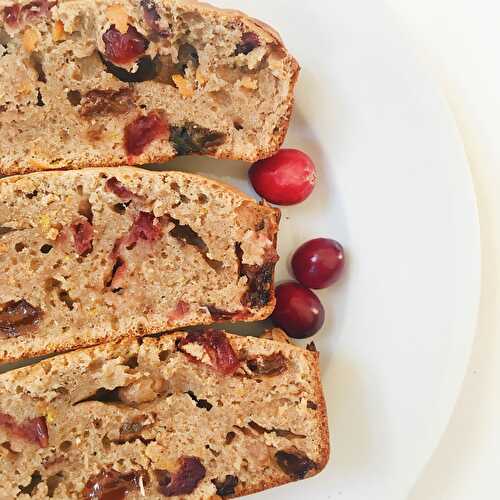 Sweet Spiced Christmas Orange Cranberry Bread - Nourish Your Glow