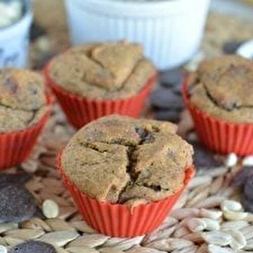 Banana-Mango-Chocolate Chunk Spelt Muffins, Oil-Free