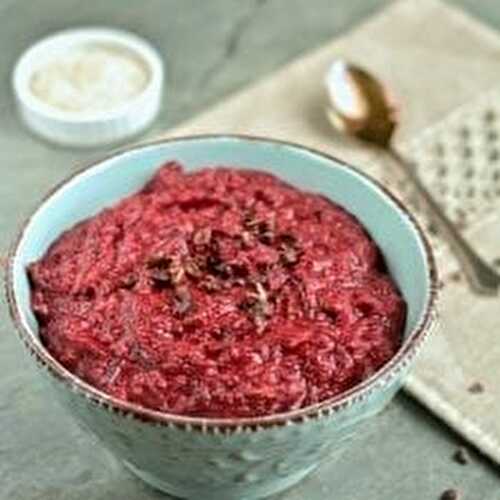 Chocolaty Beet Oat Bran Porridge