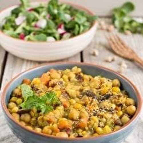 Hearty Vegan Curry with Chickpeas, Beans and Potato