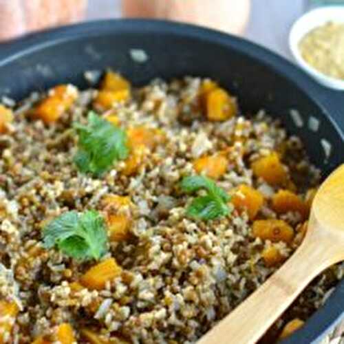 Toitev kõrvitsa-läätse risotto