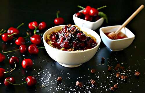 Cherry Compote with Rose Water over Coconut Quinoa - :: Nutrizonia ::