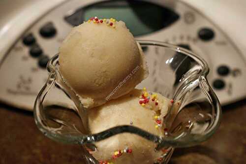 Pear sorbet with the thermomix, made in 5 minutes.