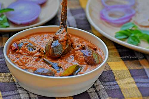 Badenkayi Ennegayi | Stuffed Baingan Masala Recipe