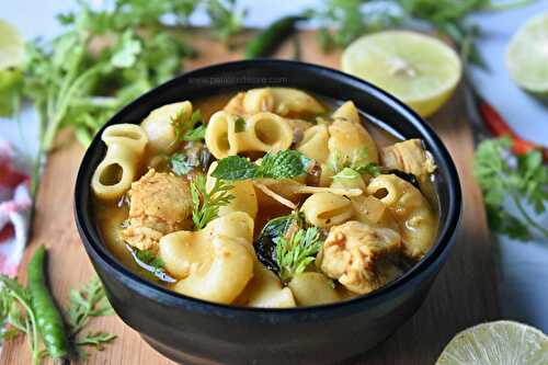Indian Style Macaroni Chicken Soup